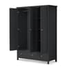 Maine Anthracite 3 Door Wooden Combination Wardrobe