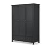 Maine Anthracite 3 Door Wooden Combination Wardrobe