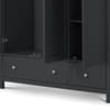 Maine Anthracite 3 Door Wooden Combination Wardrobe
