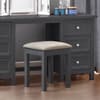 Maine Anthracite Wooden Dressing Table Stool