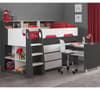 Jupiter Grey and White Wooden Mid Sleeper Cabin Bed