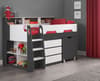 Jupiter Grey and White Wooden Mid Sleeper Cabin Bed