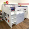 Jupiter White Wooden Mid Sleeper Cabin Bed Frame - 3ft Single