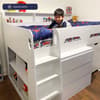 Jupiter White Wooden Mid Sleeper Cabin Bed