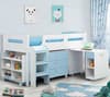Kimbo Blue and White Wooden Mid Sleeper Cabin Bed