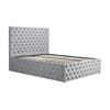 Kingston Grey Velvet Fabric Ottoman Storage Bed