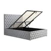 Kingston Grey Velvet Fabric Ottoman Storage Bed