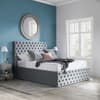 Kingston Grey Velvet Fabric Ottoman Storage Bed
