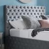 Kingston Grey Velvet Fabric Ottoman Storage Bed