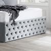 Kingston Grey Velvet Fabric Ottoman Storage Bed