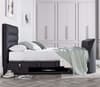 Kirkley Slate Grey Fabric Ottoman TV Bed
