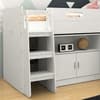 Kudl White Mid Sleeper with Desk and Cupboard