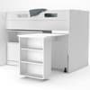 Kudl White Mid Sleeper with Desk and Cupboard
