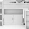 Kudl White Mid Sleeper with Desk and Cupboard