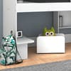 Kudl White Mid Sleeper & Desk, Bookcase & Toybox
