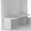 Kudl White Mid Sleeper & Desk, Bookcase & Toybox