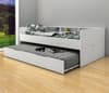 Kudl White Wooden Day Bed with Underbed Trundle