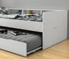 Kudl White Wooden Day Bed with Underbed Trundle