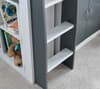 Lacy Grey and White Wooden Storage Midsleeper Bed