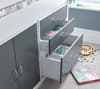 Lacy Grey and White Wooden Storage Midsleeper Bed