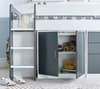 Lacy Grey and White Wooden Storage Midsleeper Bed