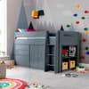 Lacy Grey Wooden Storage Midsleeper Bed