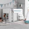 Lacy White Wooden Storage Midsleeper Bed