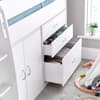 Lacy White Wooden Storage Midsleeper Bed