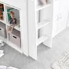 Lacy White Wooden Storage Midsleeper Bed
