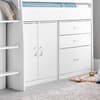 Lacy White Wooden Storage Midsleeper Bed