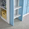 Lacy White and Blue Wooden Storage Midsleeper Bed