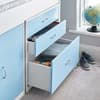 Lacy White and Blue Wooden Storage Midsleeper Bed