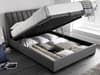 Lanchester Elephant Grey Fabric Ottoman Storage Bed Frame - 5ft King Size