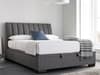 Lanchester Elephant Grey Fabric Ottoman Storage Bed Frame - 5ft King Size