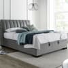 Langford Grey Plume Velvet Ottoman Bed