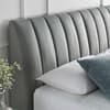 Langford Grey Plume Velvet Ottoman Bed