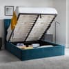 Langham Teal Velvet Ottoman Storage Bed