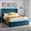 Langham Teal Velvet Ottoman Storage Bed