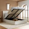 Lanis Cream Fabric Ottoman Storage Bed