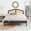 Leonie Black Rattan Wooden Bed