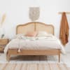Leonie Rattan Oak Wooden Bed Frame - 5FT King Size