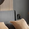Lincoln Grey Velvet Winged Bed