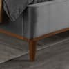 Lincoln Grey Velvet Winged Bed