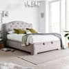 Lindisfarne Stone Grey Fabric Ottoman Storage Bed