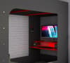 PodBed Grey and Red Gaming High Sleeper with Grey Sofa