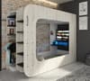 PodBed Wheat Gaming High Sleeper with Grey Sofa