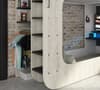 PodBed Wheat Gaming High Sleeper with Grey Sofa