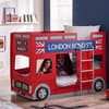 London Bus Red Wooden Kids Theme Bunk Bed Frame - 3ft Single