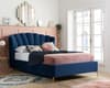 Lottie Blue Fabric Winged Ottoman Bed Frame