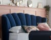 Lottie Blue Fabric Winged Ottoman Bed Frame